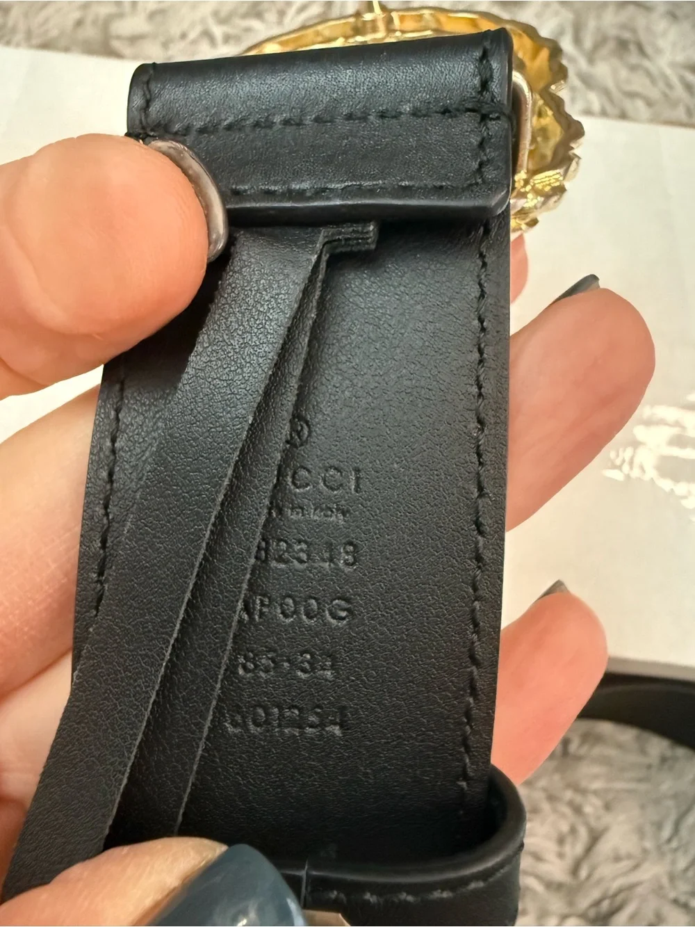 Gucci Black Leather Belt with Gold Double G Buckle